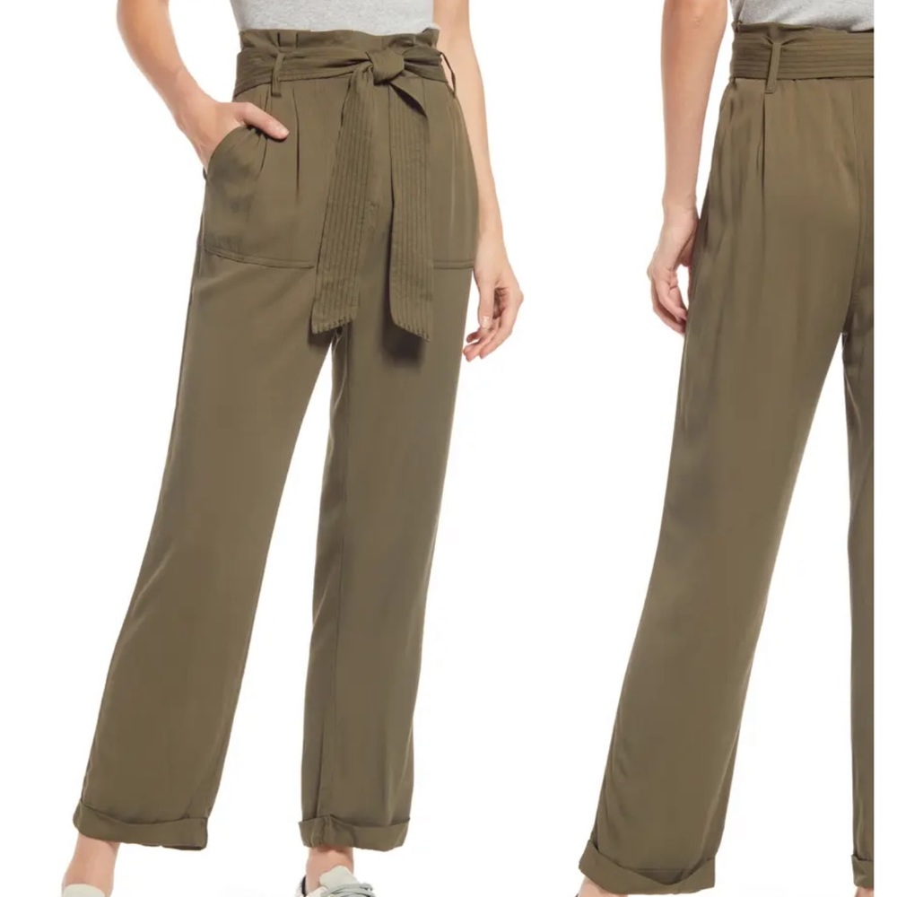NWT! Nordstrom Olive Sarna Paperbag Waist Pants